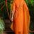 Orange silk embroidered kurta and pant and dupatta
