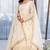Off white anarkali with gloden emboridered tissue anarkali and pant and dupatta