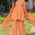Orange viscose lace work kurta and sharara and dupatta set