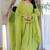 Green chikankari emboridered anarkali and pant and dupatta