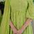 Green chikankari emboridered anarkali and pant and dupatta