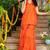 Orange emboridered upada silk kurta and sjarara and pink lace work dupatta