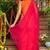 Orange emboridered upada silk kurta and sjarara and pink lace work dupatta