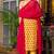 Yellow upada silk printed kurta and pant and red dupatta