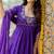 Purple upada silk handwork anarkali and pant and dupatta