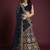 Navy Blue Lehenga Choli With Sequins Work And Net Dupatta - Semi-Stitched