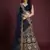 Navy Blue Lehenga Choli With Sequins Work And Net Dupatta - Semi-Stitched
