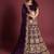 Wine Sequins Embroidered Semi Velvet Lehenga Choli For Wedding