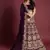 Wine Sequins Embroidered Semi Velvet Lehenga Choli For Wedding