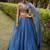blue embroidered silk lehenga set choli with dupatta