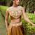 brown embroidered silk lehenga set choli with dupatta