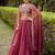 maroon embroidered silk lehenga set choli with dupatta