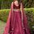 maroon embroidered silk lehenga set choli with dupatta
