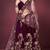Purple Embroidered Velvet Semi Stitched Lehenga With Dupatta