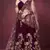 Purple Embroidered Velvet Semi Stitched Lehenga With Dupatta