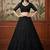 black sequins embroidered net lehenga set choli with dupatta