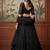 black sequins embroidered net lehenga set choli with dupatta