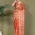 Orange astita tayari cotton saree with inner & pocket