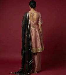 Onion pink vichitra silk kurta set