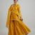Mustard yellow vichitra silk kurta palazzo set