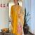 yellow viscose embroidered straight kurta with pant and dupatta set