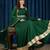 Green vichitra silk anarkali set