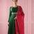 Green vichitra silk anarkali set