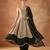 Beige & black vichitra silk anarkali set