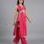 Pink vichitra silk fusion set