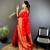 red banarasi lichi silk blend red     meenakari weaving saree with unstitched blouse