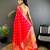 banarasi lichi silk   red   meenakari weaving saree with unstitched blouse