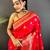 banarasi lichi silk   red   meenakari weaving saree with unstitched blouse