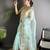 sky_blue   organza silk blend sky blue dubble sequence saree with unstitched blouse