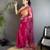 light_pink georgette saree fuchsia floral embroidered saree with unstitched blouse