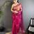 light_pink georgette saree fuchsia floral embroidered saree with unstitched blouse