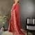 red georgette   red attractive foil print saree with unstitched blouse