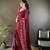 wine georgette wine   attractive foil print saree with unstitched blouse
