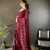 wine georgette wine   attractive foil print saree with unstitched blouse