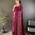 wine georgette wine   attractive foil print saree with unstitched blouse