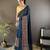 blue georgette blue attractive foil print saree with unstitched blouse