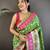 parrot_green banarasi silk blend parrot green motifs inspired by nature saree with unstitched blouse
