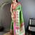 parrot_green banarasi silk blend parrot green motifs inspired by nature saree with unstitched blouse
