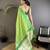 green banarasi silk blend pear green motifs inspired by nature saree with unstitched blouse