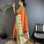 orange banarasi silk blend orange motifs inspired by nature saree with unstitched blouse
