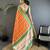 orange banarasi silk blend orange motifs inspired by nature saree with unstitched blouse