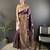 purple banarasi soft lichi silk blend dark purple floral and zari pattern saree with unstitched blouse