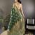 dark_green banarasi soft lichi silk blend dark green floral and zari pattern saree with unstitched blouse