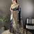 navy_blue banarasi soft lichi silk blend navy blue floral and zari pattern saree with unstitched blouse