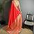 red soft lichi silk blend red multicolour minakari weaving saree with unstitched blouse