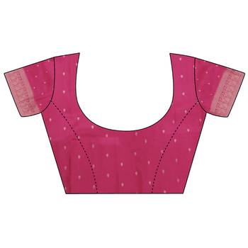 pink soft lichi silk blend blend  pink rangcut jacquard weave saree with unstitched blouse 4